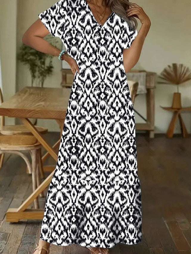 Averie | Bohemian Long Sleeve V-Neck Casual Dress