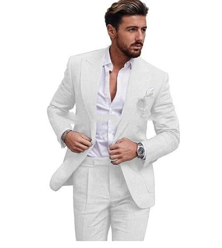 Damian | Men's Slim Fit Linen Two-Piece Suit Set