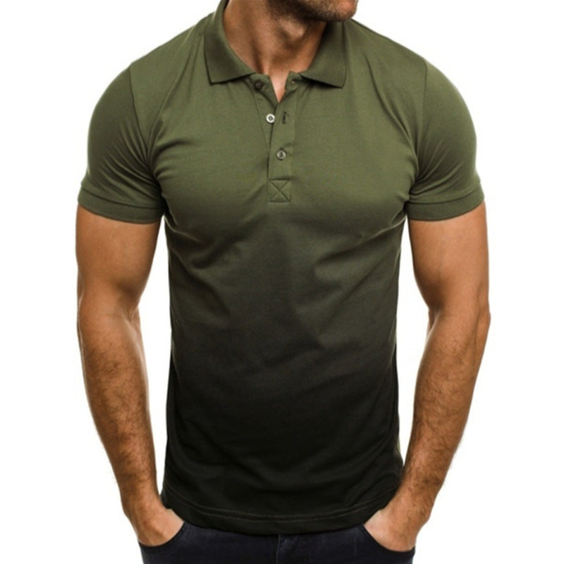 Men’s Gradient Slim Fit Short Sleeve Polo T-Shirt