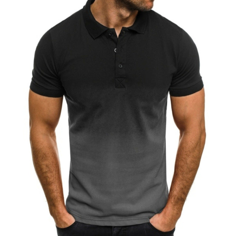 Men’s Gradient Slim Fit Short Sleeve Polo T-Shirt
