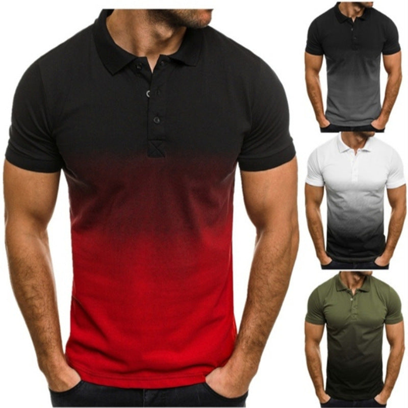 Men’s Gradient Slim Fit Short Sleeve Polo T-Shirt