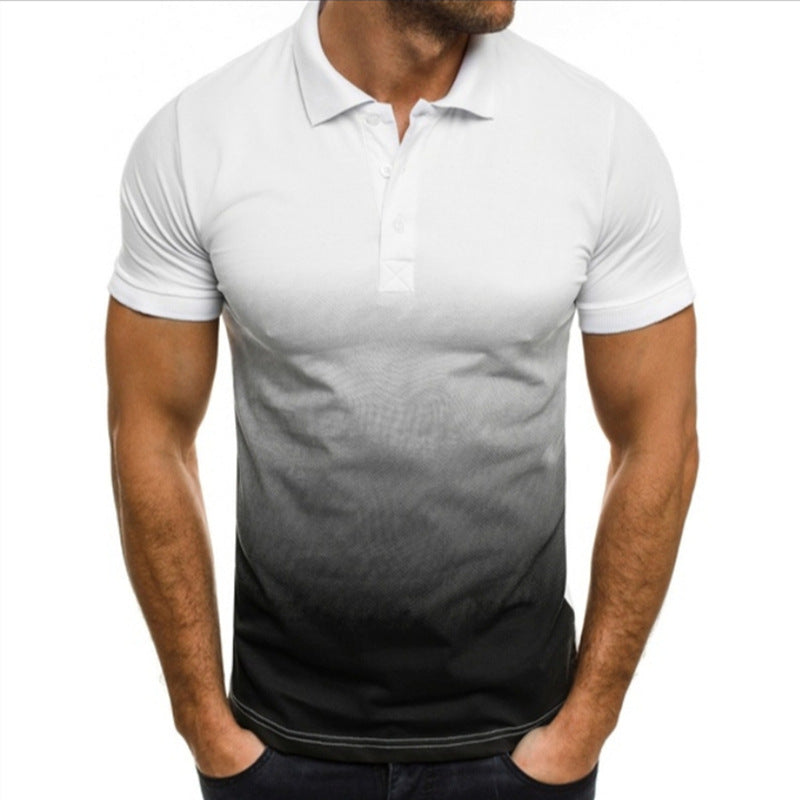 Men’s Gradient Slim Fit Short Sleeve Polo T-Shirt