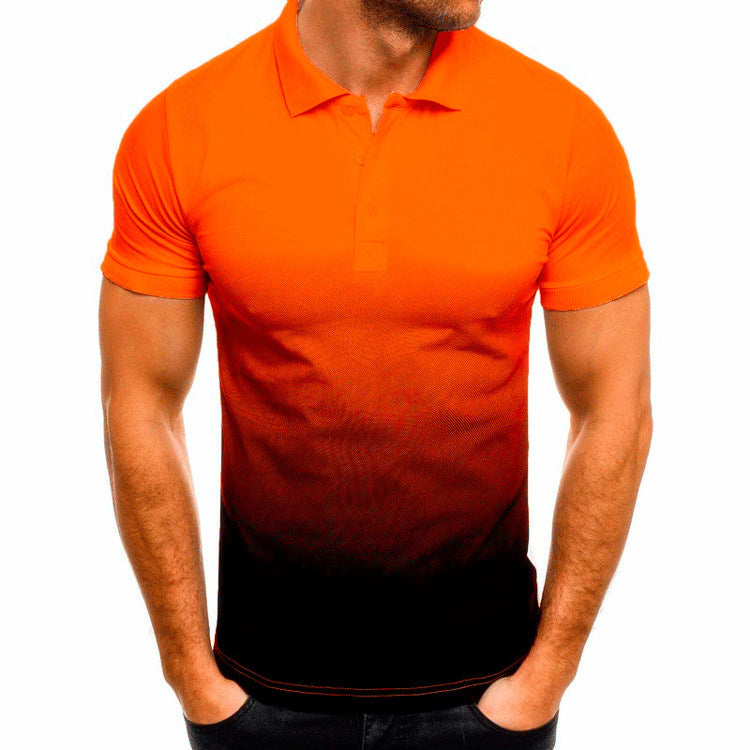 Men’s Gradient Slim Fit Short Sleeve Polo T-Shirt
