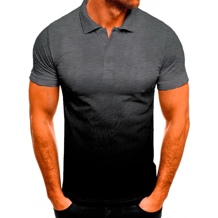 Men’s Gradient Slim Fit Short Sleeve Polo T-Shirt