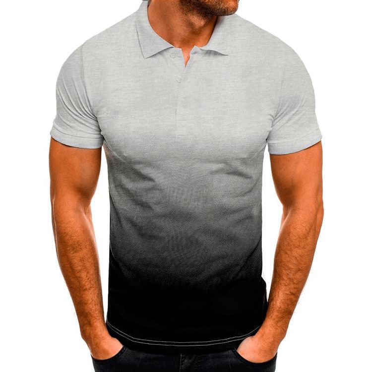 Men’s Gradient Slim Fit Short Sleeve Polo T-Shirt