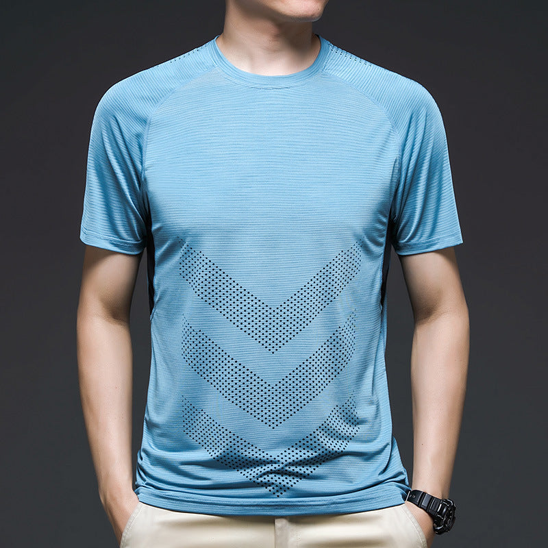 Men’s Quick Dry Running T-Shirt – Ice Silk Gym Tee for Summer Sports