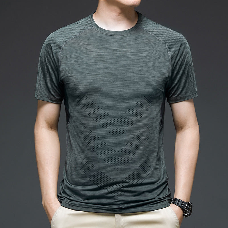 Men’s Quick Dry Running T-Shirt – Ice Silk Gym Tee for Summer Sports