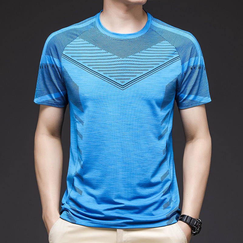 Men’s Quick Dry Running T-Shirt – Ice Silk Gym Tee for Summer Sports