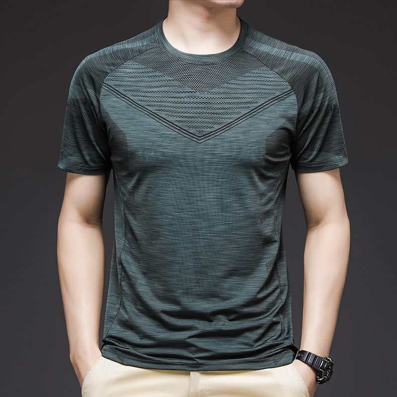 Men’s Quick Dry Running T-Shirt – Ice Silk Gym Tee for Summer Sports