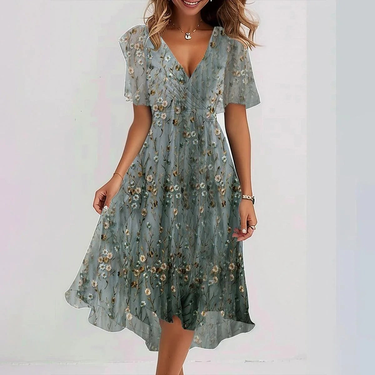 Jessa | Floral Chiffon Summer Dress for Women