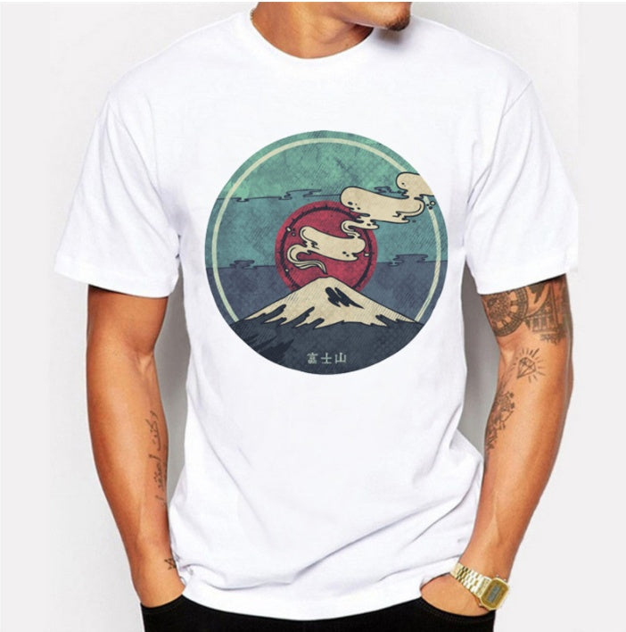 Men’s Graphic T-Shirt – Japanese Art Print Cotton Tee