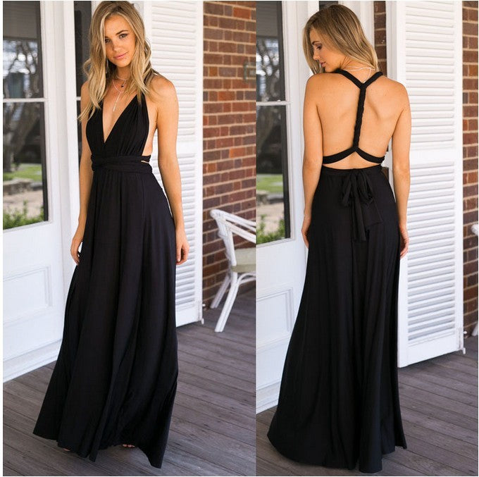 Amelia | Halter Crossover Backless Flow Dress | Milk Silk Bandage Gown