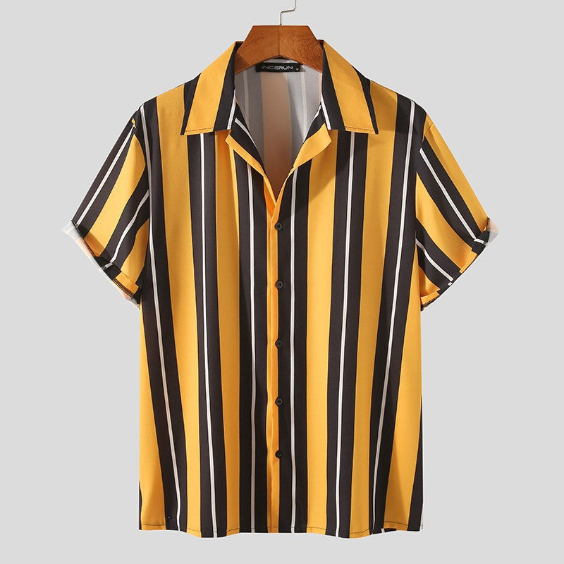 Felix | Bold Striped Short Sleeve Cotton Shirt