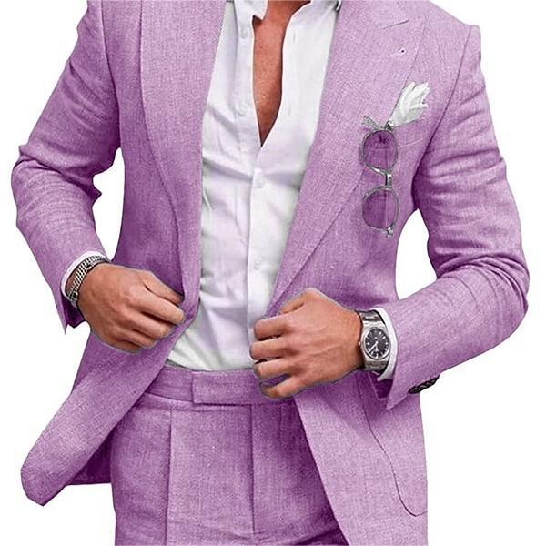 Damian | Men's Slim Fit Linen Two-Piece Suit Set
