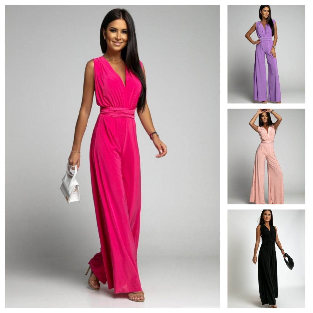Harper | Elegant Sleeveless Wide-Leg V-Neck Jumpsuit – Backless Style