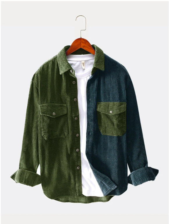 Patchwork casual loose Long Sleeve Shirt