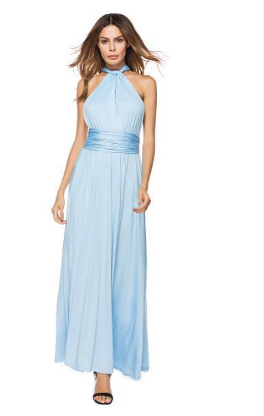 Amelia | Halter Crossover Backless Flow Dress | Milk Silk Bandage Gown