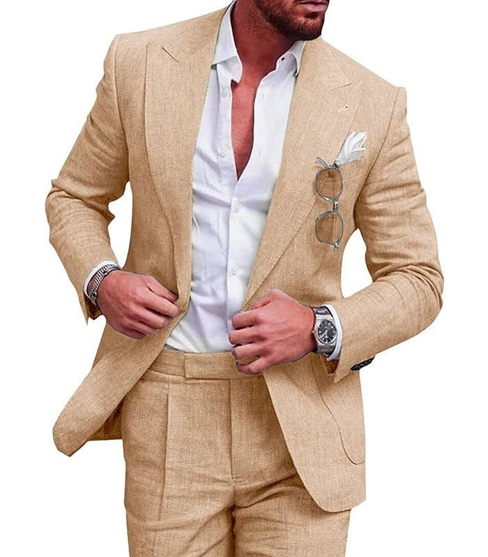 Damian | Men's Slim Fit Linen Two-Piece Suit Set