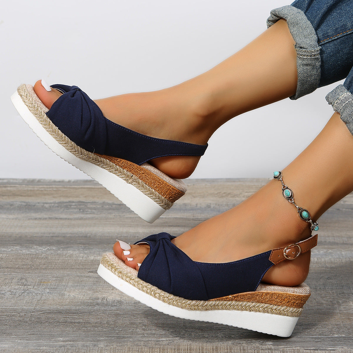 women wearing wedge sandals
