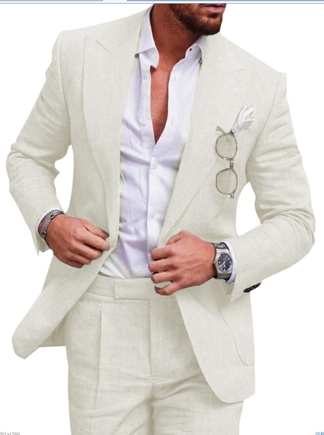 Damian | Men's Slim Fit Linen Two-Piece Suit Set