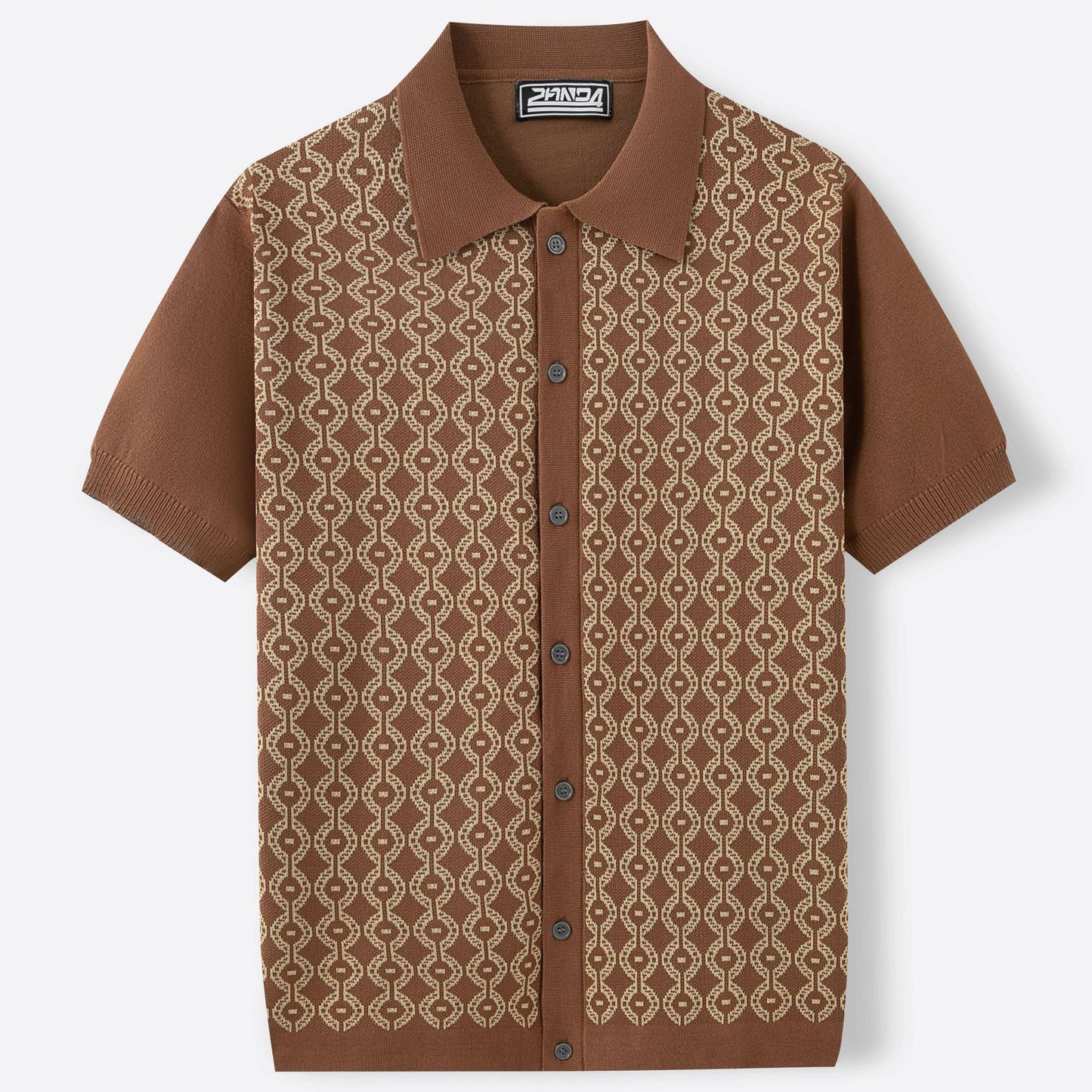 Men’s Tencel Jacquard Polo Shirt | Short Sleeve Summer Cardigan