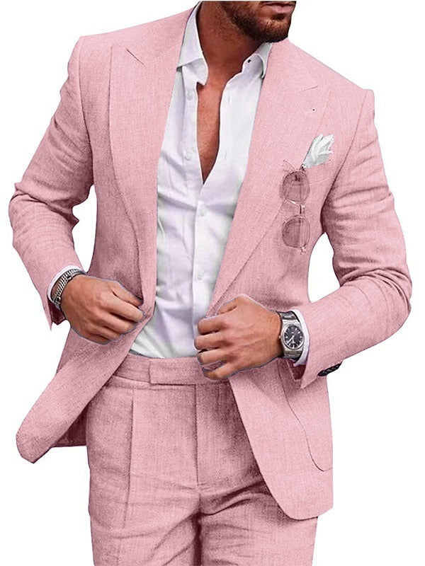 Damian | Men's Slim Fit Linen Two-Piece Suit Set