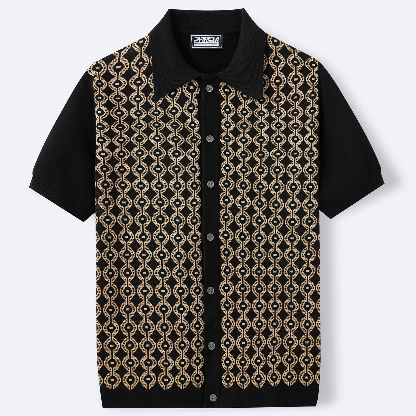 Men’s Tencel Jacquard Polo Shirt | Short Sleeve Summer Cardigan