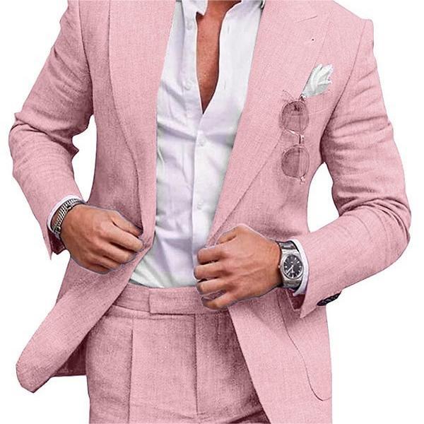 Damian | Men's Slim Fit Linen Two-Piece Suit Set