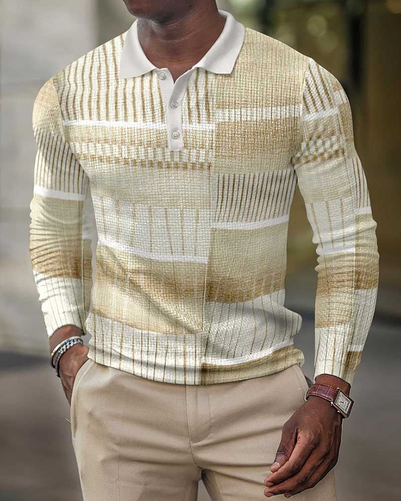 Men's 3D Printing Casual Retro Long Sleeve T-shirt