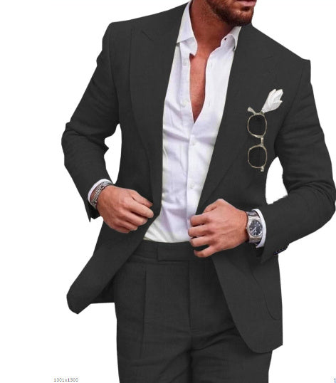 Damian | Men's Slim Fit Linen Two-Piece Suit Set