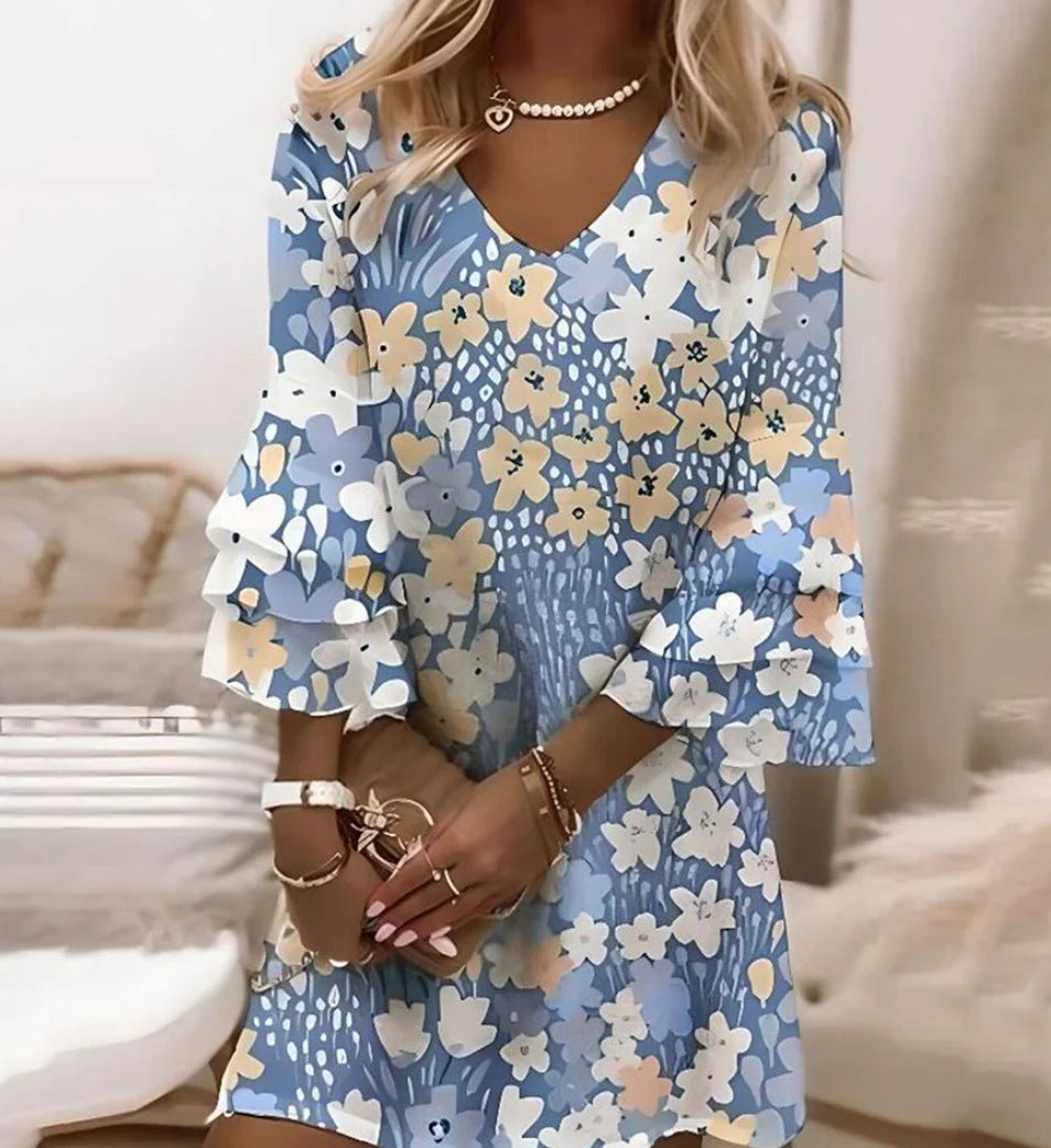 Sienna | 3D Floral Print Sleeveless Summer Dress