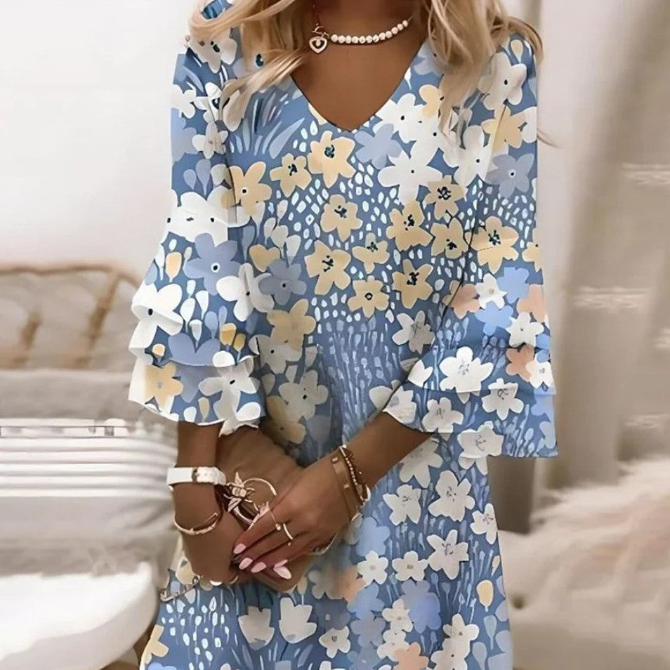 Sienna | 3D Floral Print Sleeveless Summer Dress