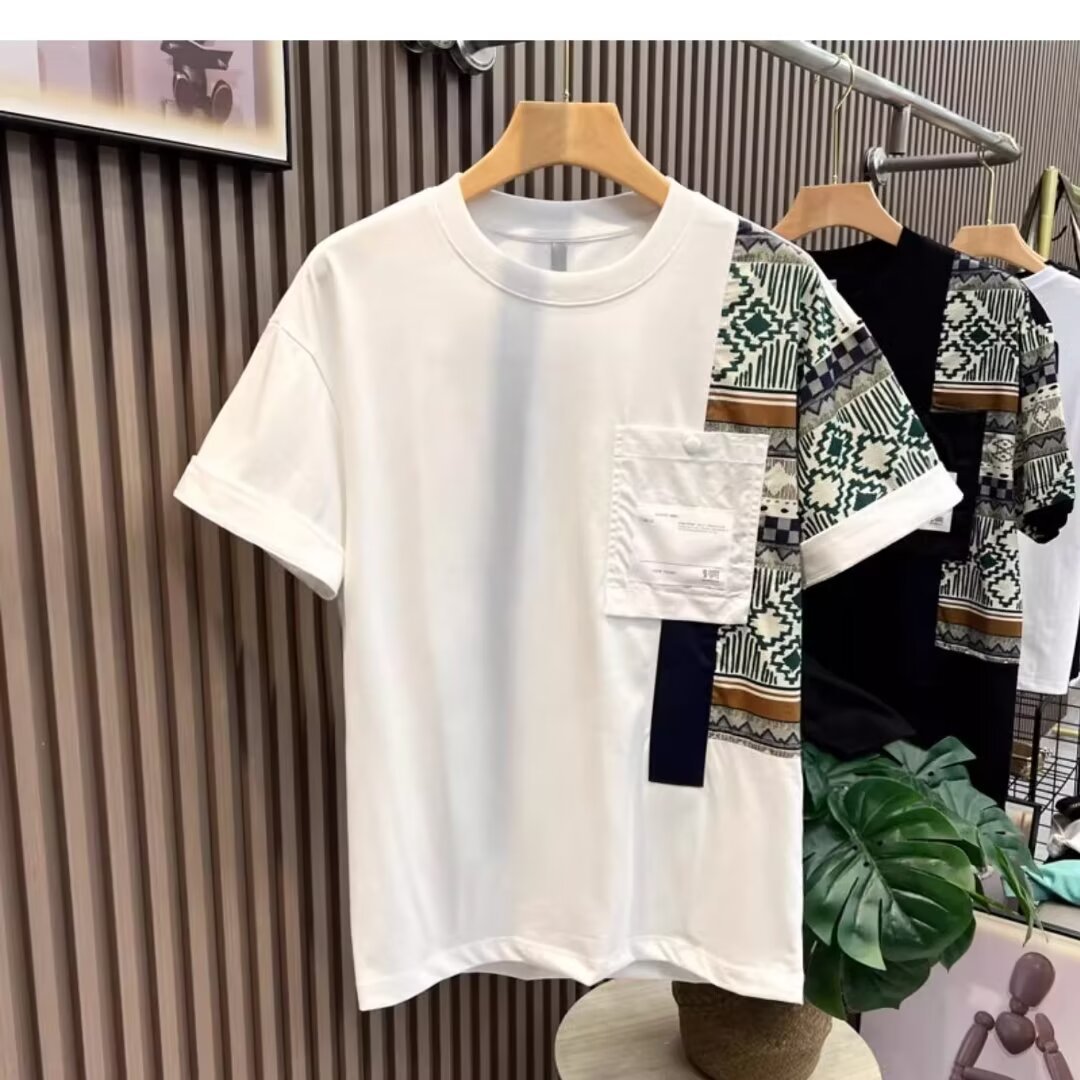 Men’s Slim Fit Patchwork T-Shirt | Summer Camouflage Style Tee