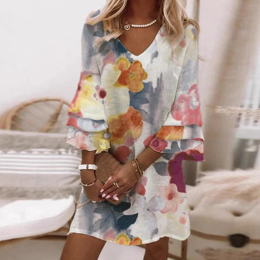 Sienna | 3D Floral Print Sleeveless Summer Dress