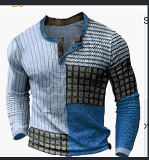 Men's 3D Printing Casual Retro Long Sleeve T-shirt