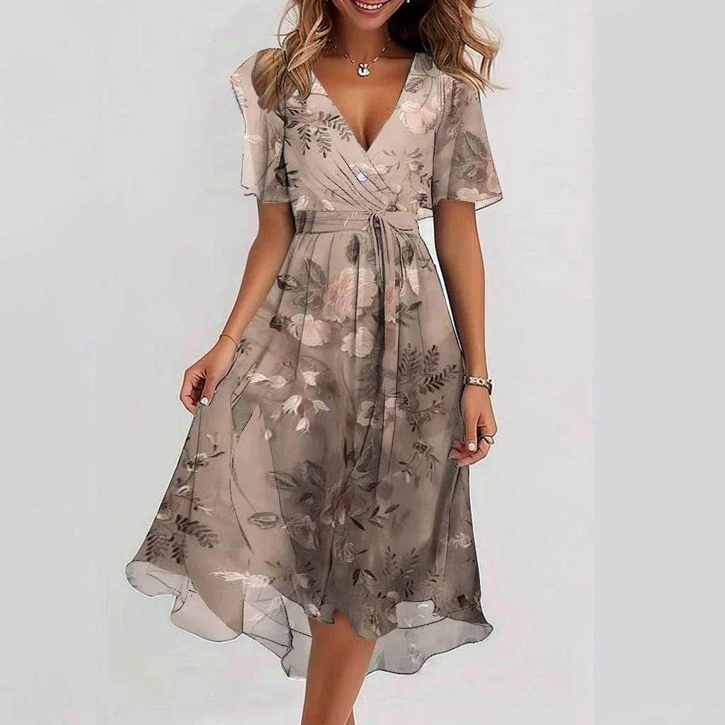Jessa | Floral Chiffon Summer Dress for Women