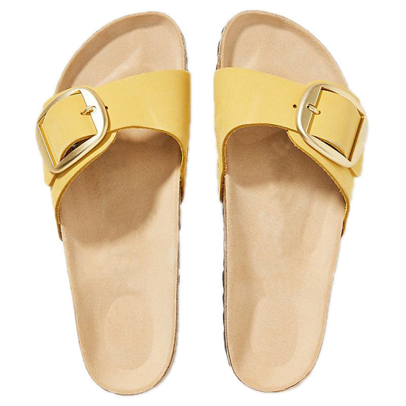 Aria | Buckled Slip-On Cork Sandals