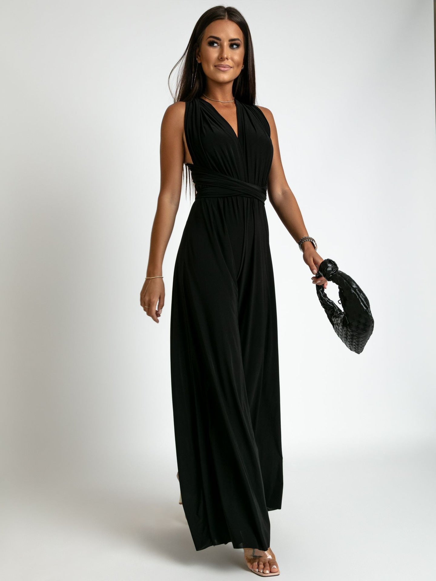 Harper | Elegant Sleeveless Wide-Leg V-Neck Jumpsuit – Backless Style