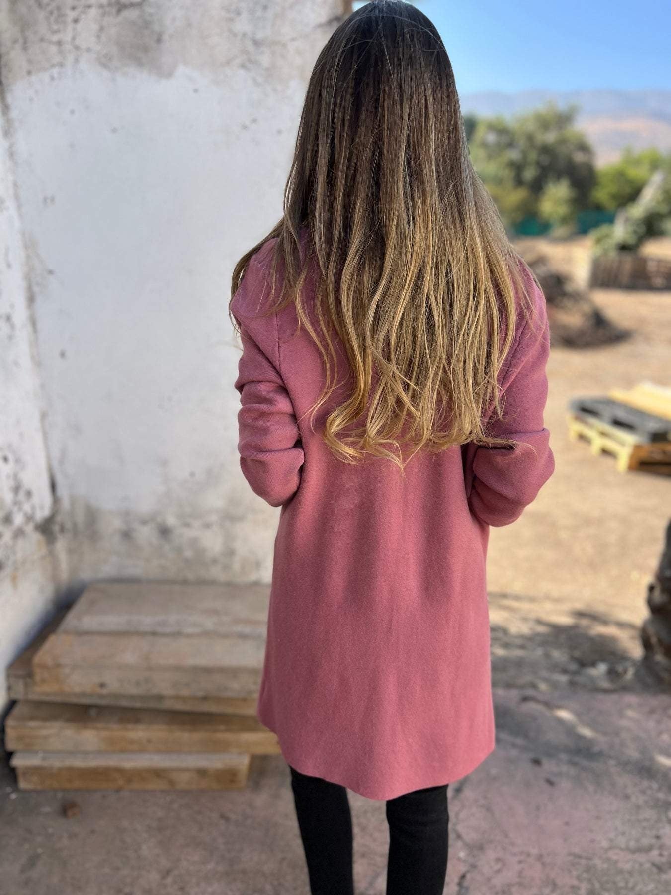 Alma | Mid-Length Wool Blend Lapel Cardigan