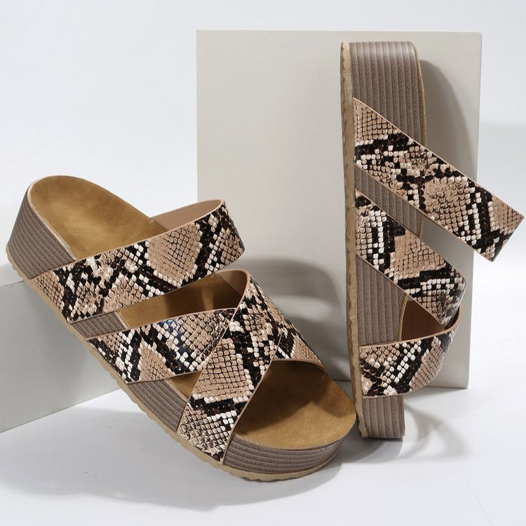 Ayla | Woven Cross-Strap Platform Sandals
