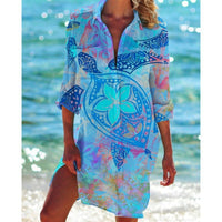 Women's Fashion Simple Printed Bikini Coat Shirt
