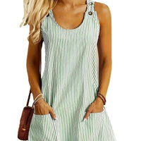 Artiselle | Striped Sleeveless Summer A-Line Dress for Women