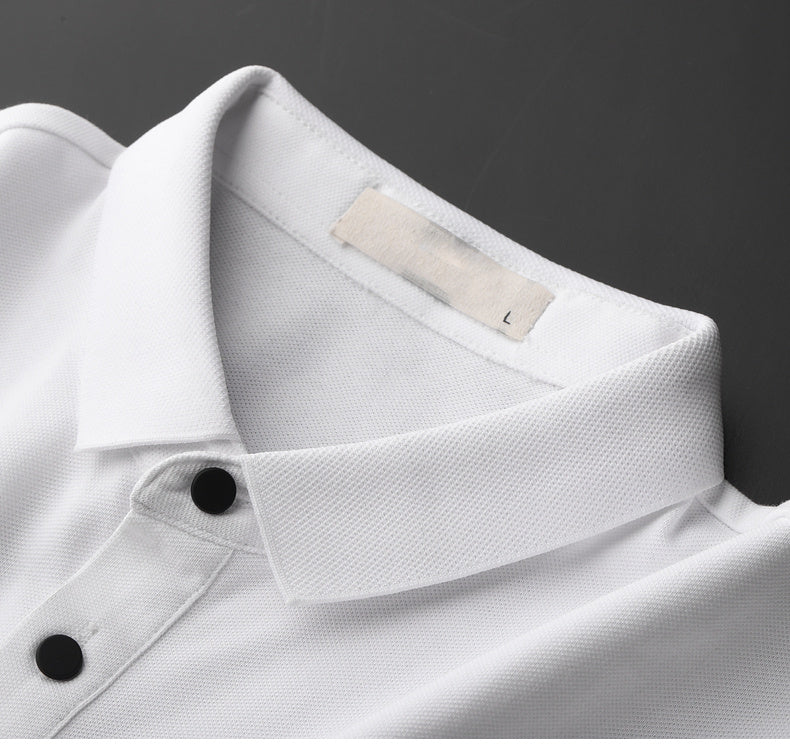 Men’s Colourblock Ice Silk Polo Shirt – Casual Cool Lapel Tee