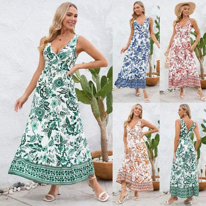 Dorothea™ | V-neck Slim Fit Floral Dress