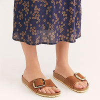 Aria | Buckled Slip-On Cork Sandals