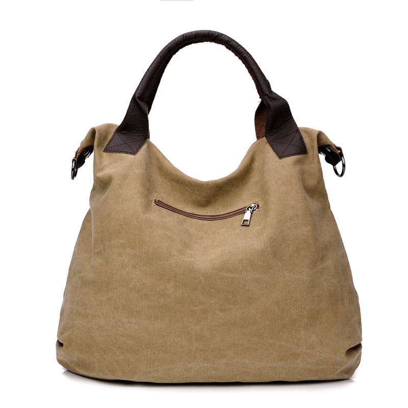 UrbanChic Vintage Canvas Crossbody Bag – Minimalist Retro Shoulder Tote