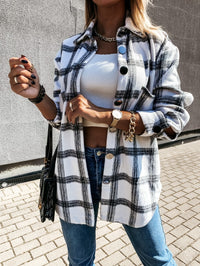 Xeniea | Retro Plaid Long-Sleeved Shirt Jacket