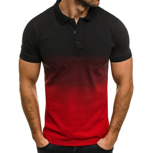 Men’s Gradient Slim Fit Short Sleeve Polo T-Shirt