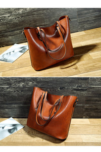 Timeless ClassicElegance Oil Wax Leather Tote Bag