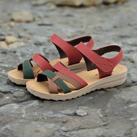 ElegantEase Leather Wedge Sandals